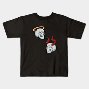 angel and devil skull Kids T-Shirt